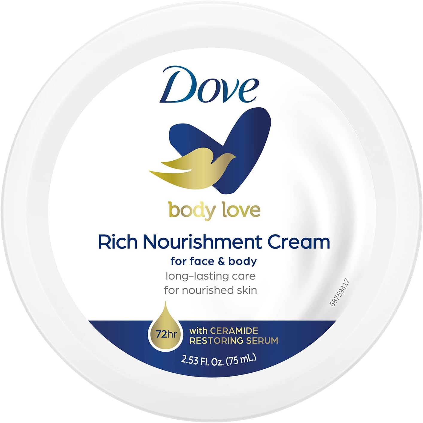 Dove Cream 75Ml Rich Nourishment Jar Blue