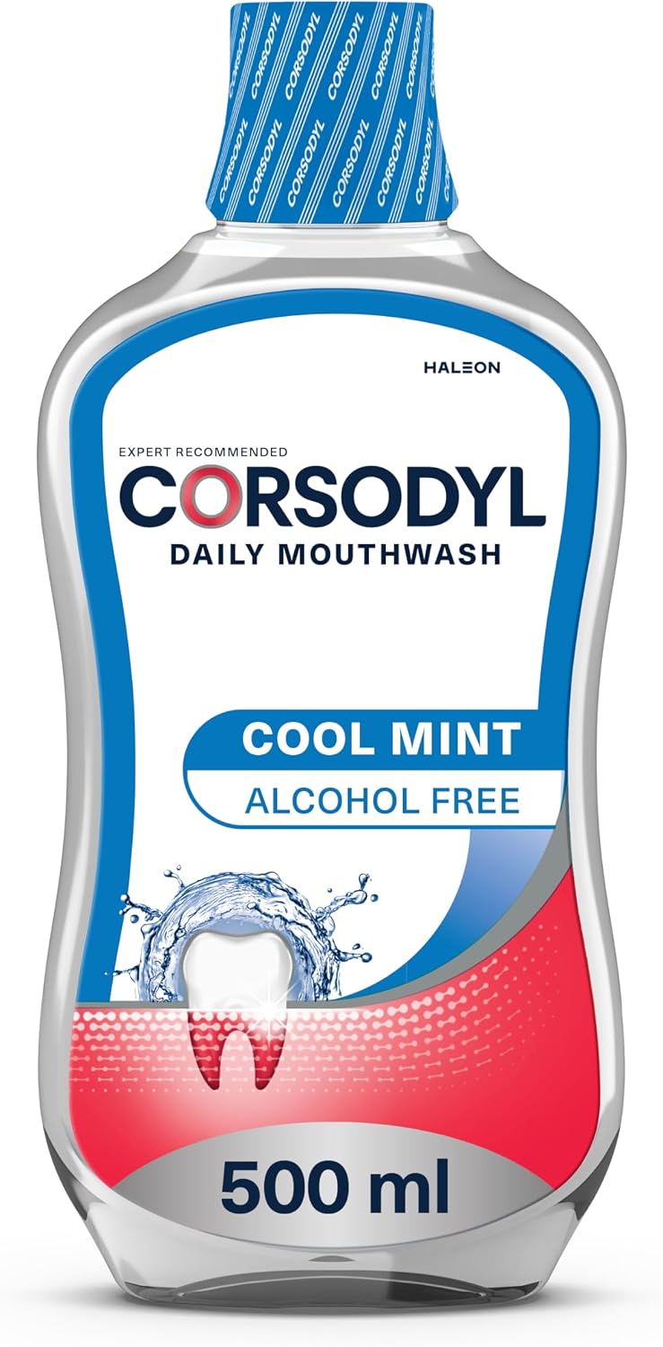 Corsodyl Alcohol Free Cool Mint Mouthwash 500Ml